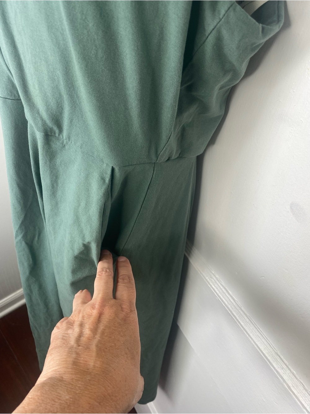 Pact Organic XL Sleeveless Forest Green Midi Dress w Pockets - Picture 4 of 8
